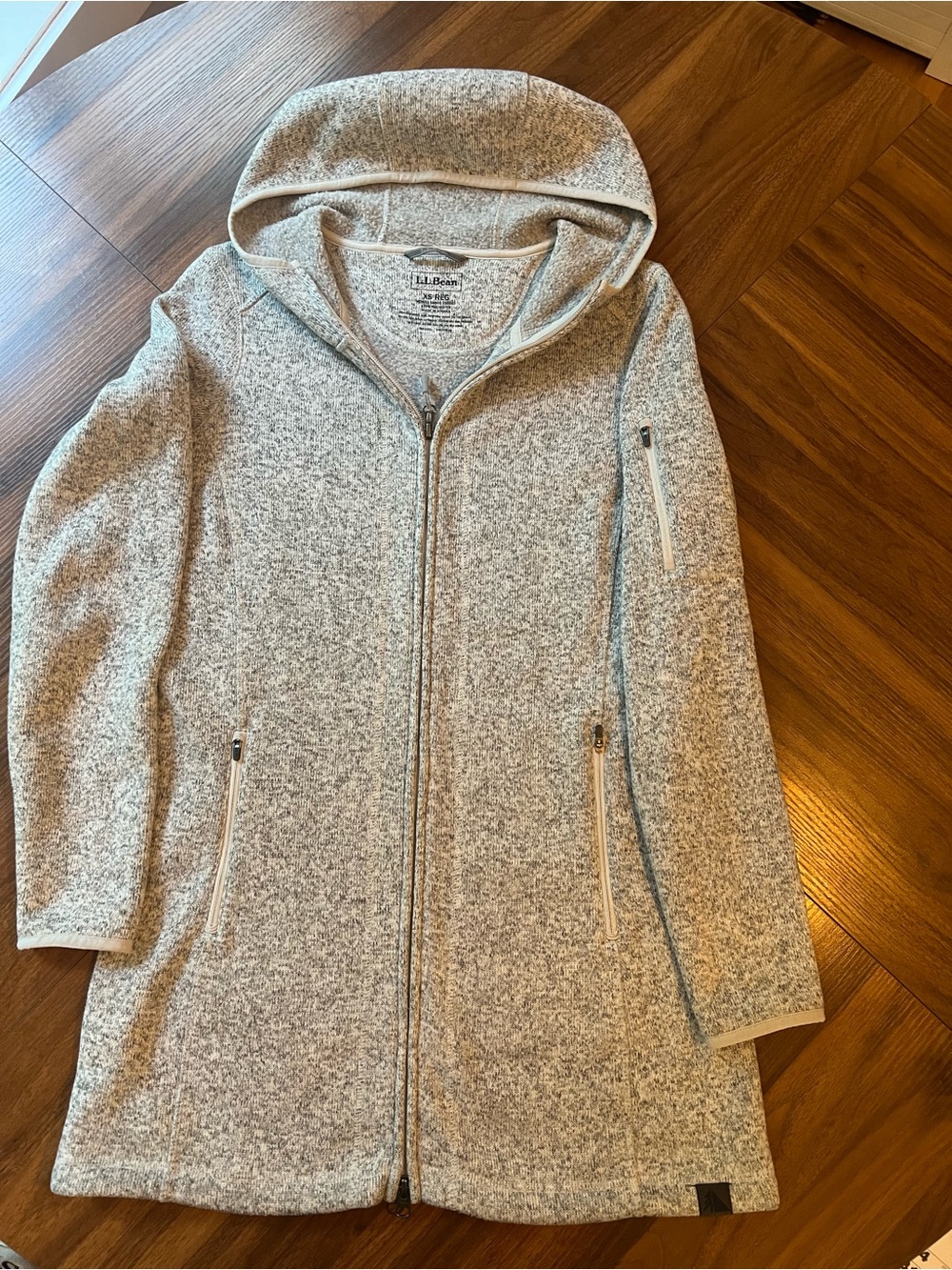 L.L. Bean Women’s Hooded Zip-Front Coat in Heather Gray